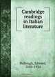 Cambridge readings in Italian literature, Edward Bullough 