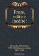 Prose, edite e inedite;, Melchiorre Cesarotti 