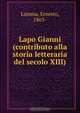 Lapo Gianni (contributo alla storia letteraria del secolo XIII), Ernesto Lamma 