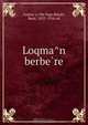 Loqma?n berbe?re, the Sage Luqma?n 