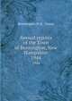 Annual reports of the Town of Bennington, New Hampshire, 