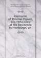 Memorial of Thomas Powell, Esq.: Who Died at His Residence in Newburgh, on ., Robert Boyd van Kleeck 