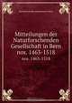 Mitteilungen der Naturforschenden Gesellschaft in Bern, Naturforschende Gesellschaft in Bern 
