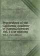 Proceedings of the California Academy of Natural Sciences, California Academy of Natural Sciences 