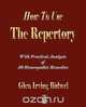 How To Use The Repertory, Glen Irving Bidwell 