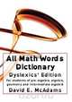 All Math Words Dictionary - Dyslexics