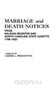 Marriage and Death Notices from Raleigh Register and North Carolina State Gazette, 1799-1825, 