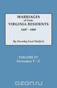 Marriages of Some Virginia Residents, Vol. IV, Dorothy Ford Wulfeck 