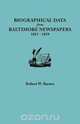 Biographical Data from Baltimore Newspapers, 1817-1819, Robert W. Barnes 