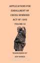 Applications for Enrollment of Creek Newborn. Act of 1905. Volume XI, Jeff Bowen 