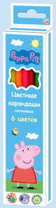 Цв. карандаши 6 цветов неон тм "Peppa Pig", 
