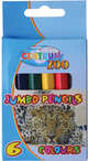 Карандаши цветные "JUMBO ZOO" 6 цветов короткие шестигранные заточенные в прозрачной упаковке с европодвесом. Длина 88мм, диаметр 9,5мм.., 