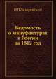 Ведомость о мануфактурах в России за 1812 год, И П Лазаревский 