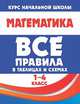 Математика. Все правила в таблицах и схемах. 1-4 классы, Латышева Н. А. 