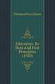 Education: Its Data And First Principles (1920), Thomas Percy Nunn 