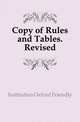 Copy of Rules and Tables. Revised, Institution Oxford Friendly 