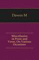 Miscellanies in Prose and Verse, On Various Occasions, Dawes M 