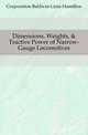 Dimensions, Weights, & Tractive Power of Narrow-Gauge Locomotives, Corporation Baldwin-Lima-Hamilton 