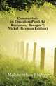 Commentarii in Epistolam Pauli Ad Romanos, Recogn. T. Nickel (German Edition), Melanchthon Philipp 