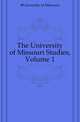 The University of Missouri Studies, Volume 1, #University of Missouri 