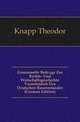 Gesammelte Beitraege Zur Rechts- Und Wirtschaftsgeschichte Vornehmlich Des Deutschen Bauernstandes (German Edition), Knapp Theodor 