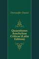 Quaestiones Aeschyleae Criticae (Latin Edition), Dornseiffer Daniel 