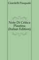 Note Di Critica Plautina (Italian Edition), Giardelli Pasquale 