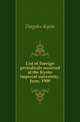 List of foreign periodicals received at the Kyoto imperial university. June, 1909, Daigaku Kyoto 