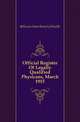 Official Register Of Legally Qualified Physicans, March 1915, #Illinois State Board of Health 
