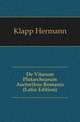 De Vitarum Plutarchearum Auctoribus Romanis (Latin Edition), Klapp Hermann 