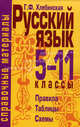 Русский язык. 5-11 классы. Справочные материалы: правила, таблицы, схемы, Хлебинская Галина Федоровна 