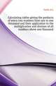 Calculating tables giving the products of every two numbers from one to one thousand and their application to the multiplication and division of all numbers above one thousand, A.L. Crelle 
