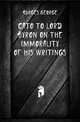 Cato to Lord Byron on the immorality of his writings, Burges George 