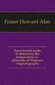 Experiments made to determine the temperature co-efficients of Watson's magnetographs, Fraser Howard Alan 