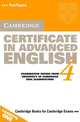 Cambridge Certificate in Advanced English 4: Examination Papers from the University of Cambridge ESOL Examinations, University of Cambridge Local Examinations Syndicate 