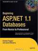 Beginning ASP.NET 1.1 Databases: From Novice to Professional, Damien Foggon, Dan Maharry 