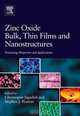 Zinc Oxide Bulk, Thin Films and Nanostructures, Chennupati Jagadish 