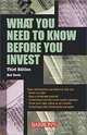 What You Need to Know Before You Invest: An Introduction to the Stock Market and Other Investments, Rod Davis 