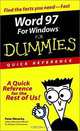 Word 97 for Windows for Dummies Quick Reference, Peter Weverka 