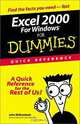 Excel 2000 for Windows for Dummies Quick Reference, John Walkenbach 