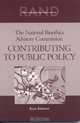 The National Bioethics Advisory Commission: Contributing to Public Policy, Elisa Eiseman 