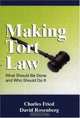 Making Tort Law: What Should Be Done and Who Should Do It, Charles Fried 