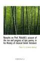 Remarks on Prof. Mahaffy